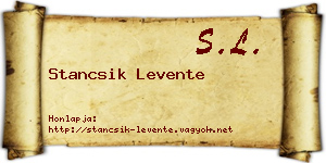 Stancsik Levente névjegykártya