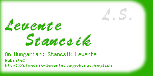 levente stancsik business card